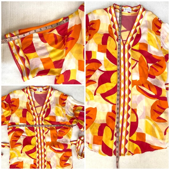 REBECCA VALLANCE Sorrento Short Waist-Tie Coverup Kimono Dress Size XS - Picture 8 of 13